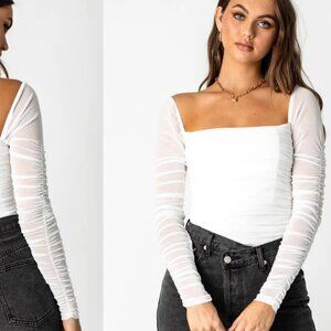 Princess Polly- Delany Bodysuit White